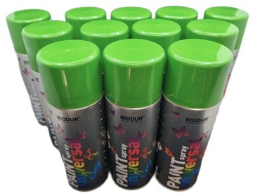 Spray farba ZIELONY TRAWIASTY RAL 6010 - 400 ml zestaw 12 sztuk