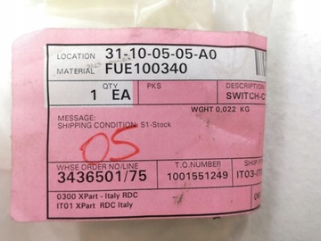 PŘEPÍNAČ CENTRÁLNÍHO ROVER 400 45 600 ORIGINÁLNÍ