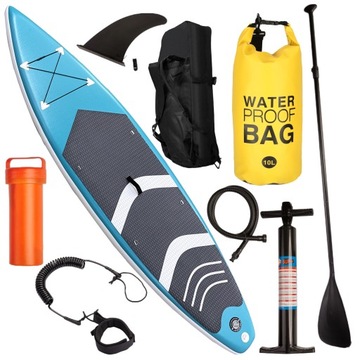 SUP DESKA POMPOWANA AKCESORIA PADDLE BOARD 320CM WOREK WODOSZCZELNY ZESTAW