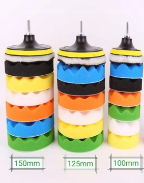 Gąbki polerskie, 8 częściowy zestaw! Rozmiar 100mm