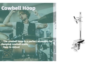 Cowbell Hoop Durable Metal Bass Drum Hoop Mounted Cowbell Holder Clamp