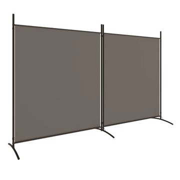 Parawan 2-panelowy, antracytowy, 348 x 180 cm, tka