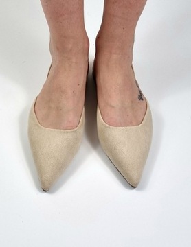 БЕЖЕВЫЕ БАЛЕТКИ НОВЫЕ БЕЗ КАБЛУКА 37