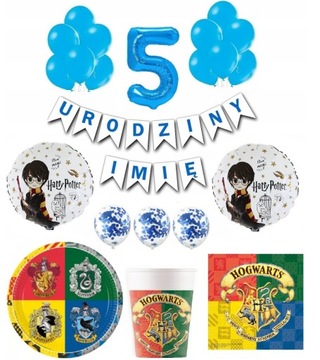 Zestaw Balony Talerzyki Harry Potter 5 Urodziny