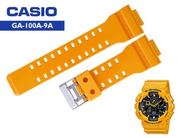 Oryginalny Pasek CASIO GA-100A-9A żółty błyszczący