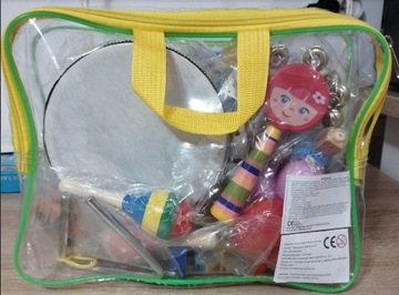 ДЕРЕВЯННЫЕ МУЗЫКАЛЬНЫЕ ИНСТРУМЕНТЫ БОЛЬШОЙ ТРЕУГОЛЬНИК КУЛМЕР НАБОР 18 ЭЛЕМЕНТОВ. + СУМКА