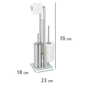 Держатель для туалетной бумаги и ершика, 3в1, закрытый контейнер, WENKO