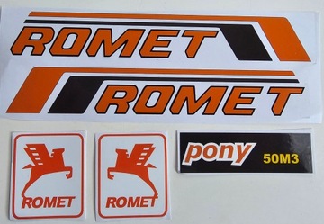 Romet Motorynka naklejki komplet kolory Schowek zbiornik oslona naklejka