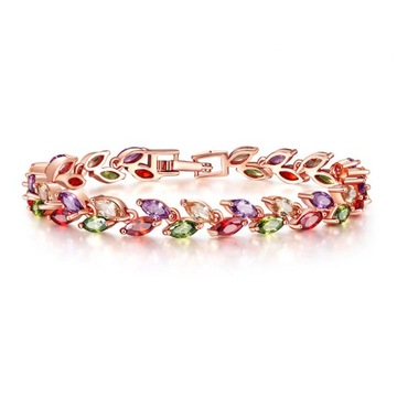 Czarująca, złota bransoletka Swarovski Multicolor