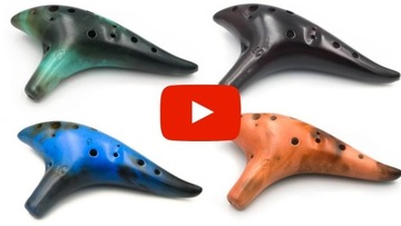 OKARYNA CERAMICZNA niebieska etui chwyty nuty PRO