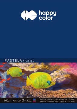 Blok do pasteli A4 24 ark 3 kolory 160g Happy Color
