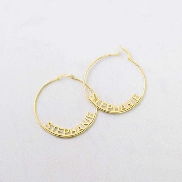 Серьги-подвески с круглыми буквами из нержавеющей стали, индивидуальное нижнее имя