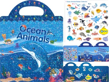 KSIĄŻECZKA Z 31 NAKLEJKAMI Rybki OCEAN NAKLEJKI
