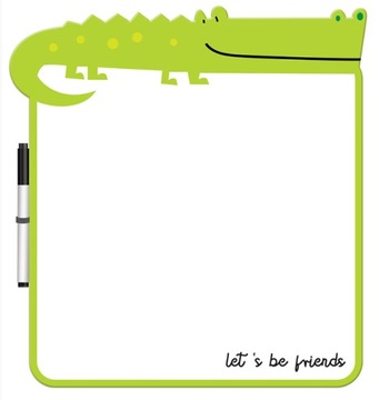 Tablica suchościeralna krokodyl + marker z gąbką