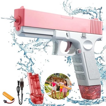 ELEKTRYCZNY GLOCK PISTOLET NA WODĘ AUTOMATIC DO WALKI WODNEJ DWA MAGAZYNKI
