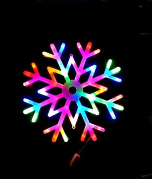 ŚNIEŻYNKA PŁATEK ŚNIEGU MULTIKOLOR LED 39 CM