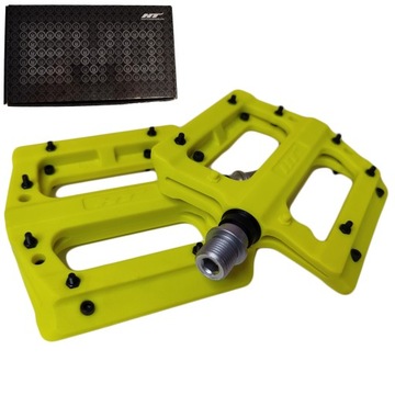 Pedały Rowerowe Platformowe HT PA12A - Neon Yellow # Dirt Pump Track MTB