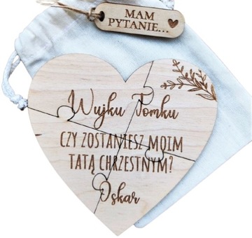 Prośba o bycie Ojcem Matką Chrzestną puzzle magnes