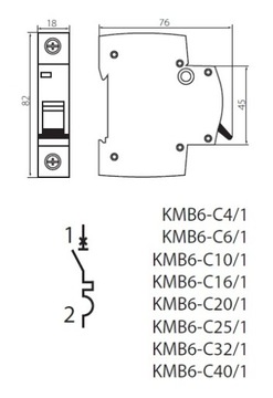 WYŁĄCZNIK NADPRĄDOWY KMB6 C10/1 IDEAL