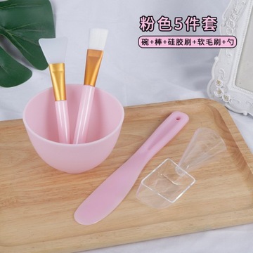5pc Silicone Face Mask Bowl Mask Stick Mask