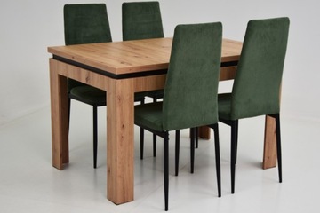 РАСШИРЯЕМЫЙ стол 80х120/160, 4 стула с мягкой обивкой