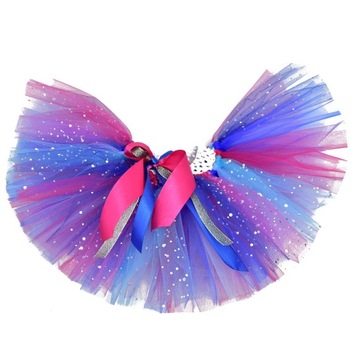 SPÓDNICZKA TIULOWA TUTU niebiesko różowa dł 20cm