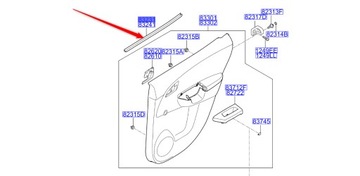 LIŠTA VNITŘNÍ DVEŘE PŘEDNÍCH PRAVÝCH KIA VENGE