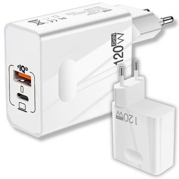 ŁADOWARKA USB C SIECIOWA BARDZO SZYBKA GAN 120W PD QC ZASILACZ KOSTKA FAST