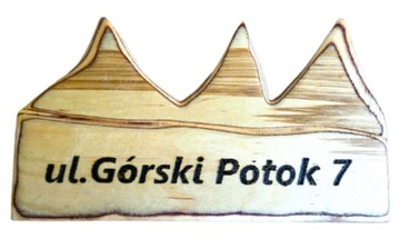 TABLICZKA ADRESOWA DREWNIANA SZYLD Z NUMEREM DOMU