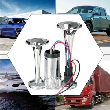 КОМПЛЕКТ СИГНАЛОВ 600DB, ДВОЙНЫЕ ТРУБЫ 12 В, ГРОМКОГОВОРИТЕЛЬ ДЛЯ ГРУЗОВИКА