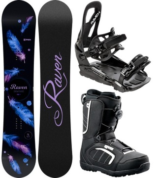 Zestaw Snowboardowy RAVEN Mia Black 143cm+buty Target Atop+wiązania S230