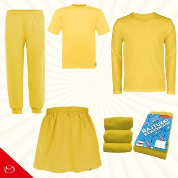 ŻÓŁTE CHŁOPIĘCE SPODNIE DRESOWE CIENKIE BAWEŁNIANE 100% BAWEŁNY DZIECI 122