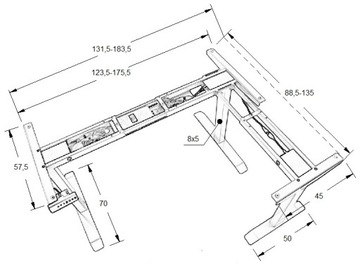 УГЛОВАЯ РАМА С ЭЛЕКТРИЧЕСКОЙ РЕГУЛИРОВКОЙ ВЫСОТЫ