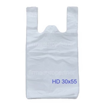 Reklamówki foliowe jednorazowe HDPE zrywki 30/55 białe a'200 Plast Premium!
