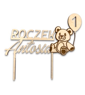 Topper na Urodziny z Misiem roczek