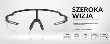 ROCKBROS Okulary Rowerowe UV400 Przeciwsłoneczne Fotochromowe Czarna Ramka