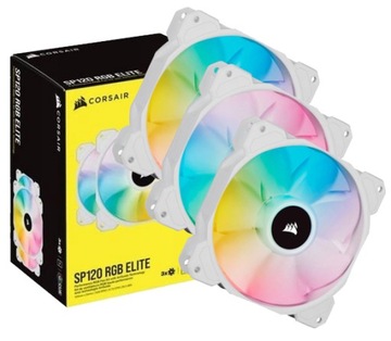 ZESTAW 3 WENTYLATORÓW RGB CORSAIR SP120 RGB ELITE LIGHTING NODE CORE 3-PACK