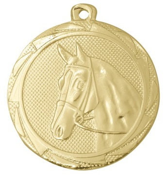Medal kolor złoty,Hubertus, Koń, Jeździectwo, 45mm, Wstążka
