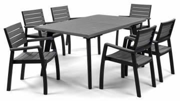 Zestaw HARMONY 10+1 Graphite Stół i Krzesła ogrodowe zestaw 10 -os Keter