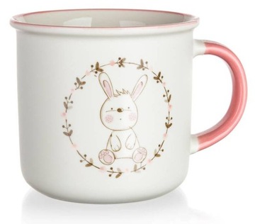 KUBEK CERAMICZNY królik 400 ml na napoje herbatę kawę króliczek