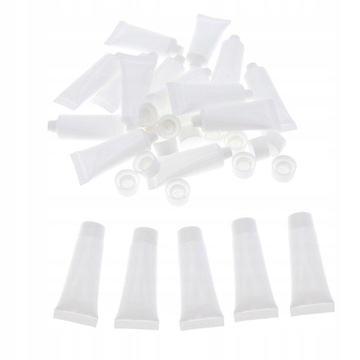 В упаковке 20 пустых тюбиков по 10 мл, маленькие белые.