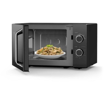 Mikrofalówka Czarna Proste sterowanie pokrętłami Rozmrażanie Timer 20 L