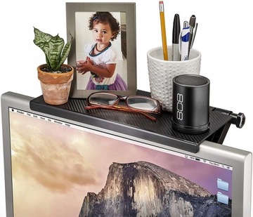 Регулируемая полка для декодера-тюнера, размещаемая на телевизоре или мониторе, черная