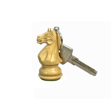 Brelok Zawieszka Auto Prawdziwa Figura Szachowa Drewno Indie Skoczek Koń