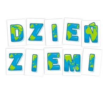 Literki do dekoracji napis DZIEŃ ZIEMI - duże A4