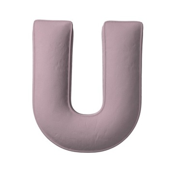 Poduszka welurowa literka U , 40 cm DUŻA róż