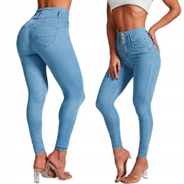 Spodnie Damskie Modne Jeansy Modelujące Dżinsy