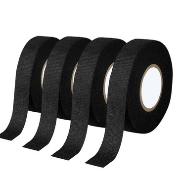 TAŚMA IZOLACYJNA SAMOCHODOWA MATERIAŁOWA TAŚMY 19MM×15M 4SZT CZARNY
