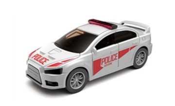 KIK KX5586_6 Металлическая полицейская машина, белый, 7 см
