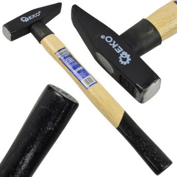 МОЛОТОК LOCKSTOCK 300G С ЛЕНТОЙ ПРЕМИУМ, ДЕРЕВЯННОЙ РУЧКОЙ GEKO